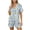 Light Blue04, variant on FAWUUDO Women Pajama Sets 2 Piece Printed Pjs Short Sleeve Lapel Tops Elastic Waist Shorts Wrinkle Resistant Drape Pjs Outfits