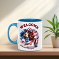 thumbnail image 2 of English Springer Spaniel Patriotic Welcome for 4Th of July Independence Day 11oz Accent Two-tone Mug Springers Dog Lover Gifts Coffee Tea Cup - 00010, 2 of 5