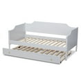 thumbnail image 6 of Baxton Studio Alya Classic Traditional Farmhouse White Finished Wood Twin Size Daybed with Roll-Out Trundle Bed, 6 of 7