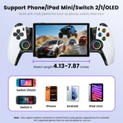 EUROA Phone Controller for iPhone/Android/Switch 2/1/OLED, Mobile Gaming Controller with Hall Effect Joysticks&Triggers, Programmable,Turbo & RGB Light