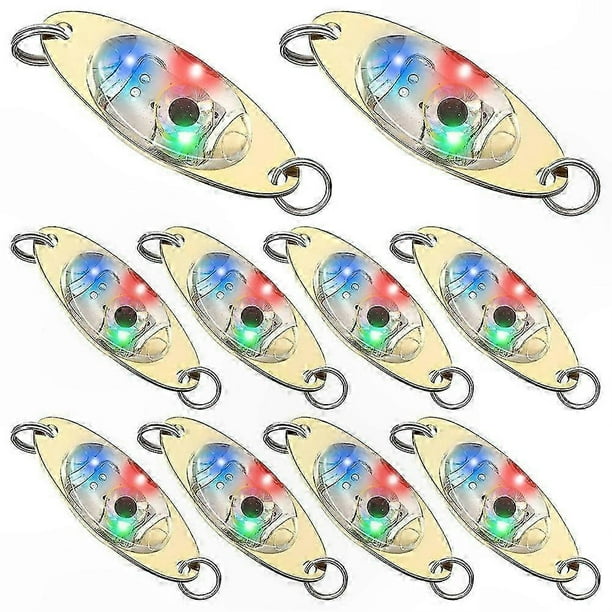 10 Pack LED Fishing Lures with Underwater Flash for Bass and Halibut Trolling