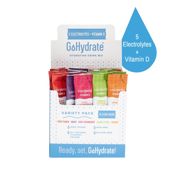 Electrolyte Hydration Drink Mix with Vitamin D, Non GMO Electrolyte