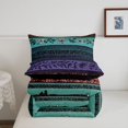 thumbnail image 5 of Homewish Retro Bohemian Flowers Twin Comforter Sets,Geometric Stripes Bedding Set,Red,Black Reversible,2-Piece,1 Comforter and 1 Pillowcase, 5 of 7