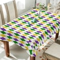 thumbnail image 4 of Coolnut Mardi Gras Tablecloth, Waterproof Washable Polyester Square Table Cover, Durable Tablecloth for Kitchen Dining Table Party Decor, 60"X 90", 4 of 7