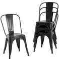 thumbnail image 1 of FDW Chairs Metal Stackable Restaurant Dining Chair 18" Seat Height Bar Chairs Indoor/Outdoor Tolix Side Metal Kitchen Trattoria Chairs Set of 4, 1 of 2
