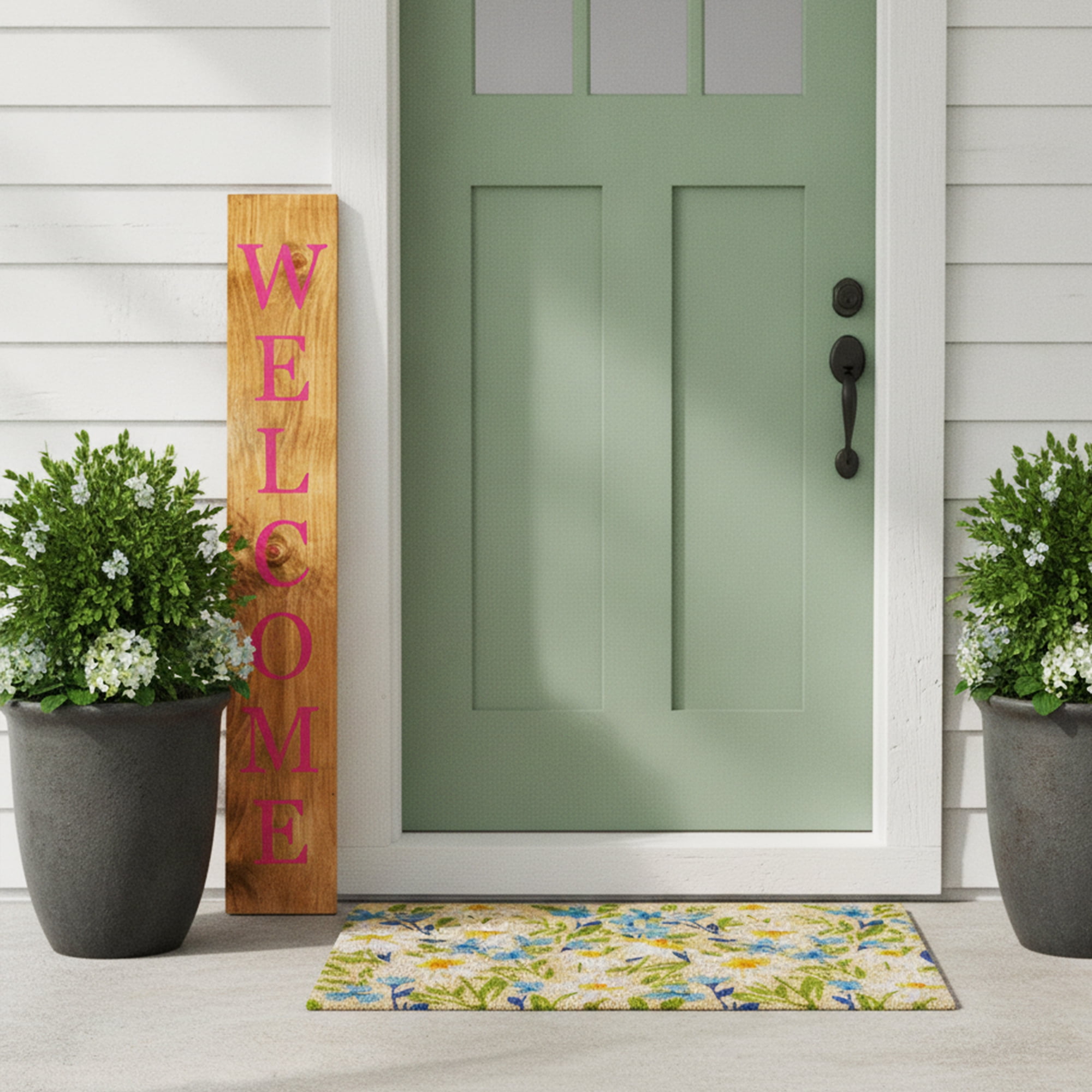 Calloway Mills 119384707 Pink Welcome Porch Leaner, 47" x 07"