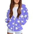 thumbnail image 2 of GigrtiJin Kid's Hoodies Star-Printed Hooded Full Zippper Jacket with Pocket Trendy Casual Athletic Outwear, 2 of 5
