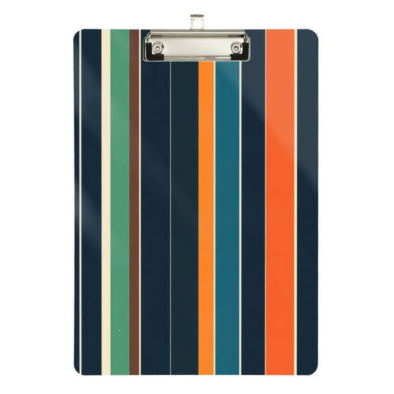FORMRS Acrylic Clipboard with Low Profile Clip Standard A4 Letter Size, 12.5" x 9", Navy Blue Stripes
