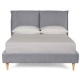 thumbnail image 3 of Cama Matrimonial Makora Zenvia Gris Claro Tapizada en Tela Tipo Velvet (No Incluye Colchón), 3 of 8