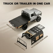 1/12 Scale RC Crawler, MN-82S LC79 RTR RC Truck 4x4 Off Road Vehicles 2.4GHz RC Rock Crawler Car with LED Lights, 7.4V 1200mAh Battery for Adults Hobby Toys (Silver)