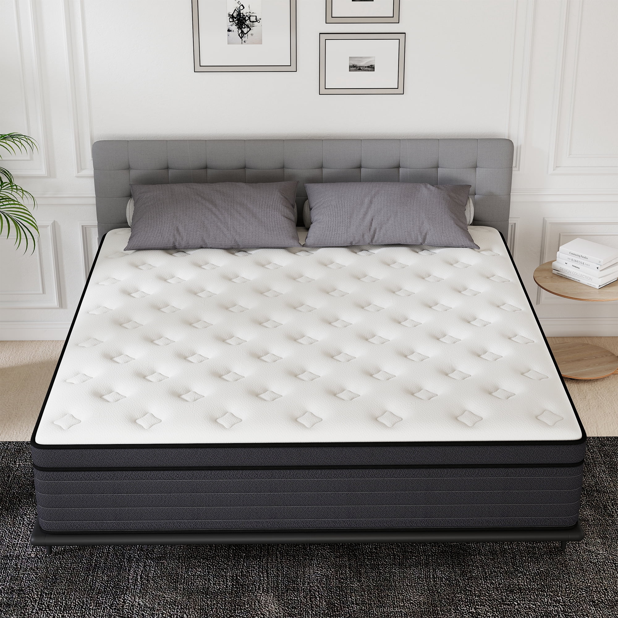 lemontalking 14 inch Pocket Springs Gel Memory Foam, Hybrid Mattresses in a Box,King Mattress