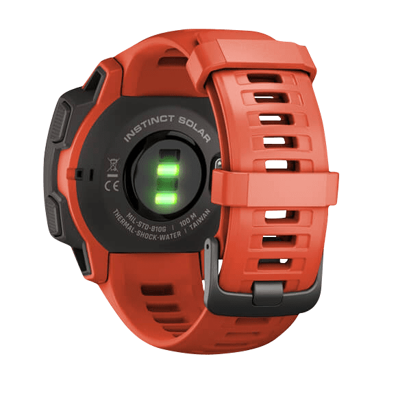 Garmin Instinct Solar, Flame Red, Rugged GPS Smartwatch