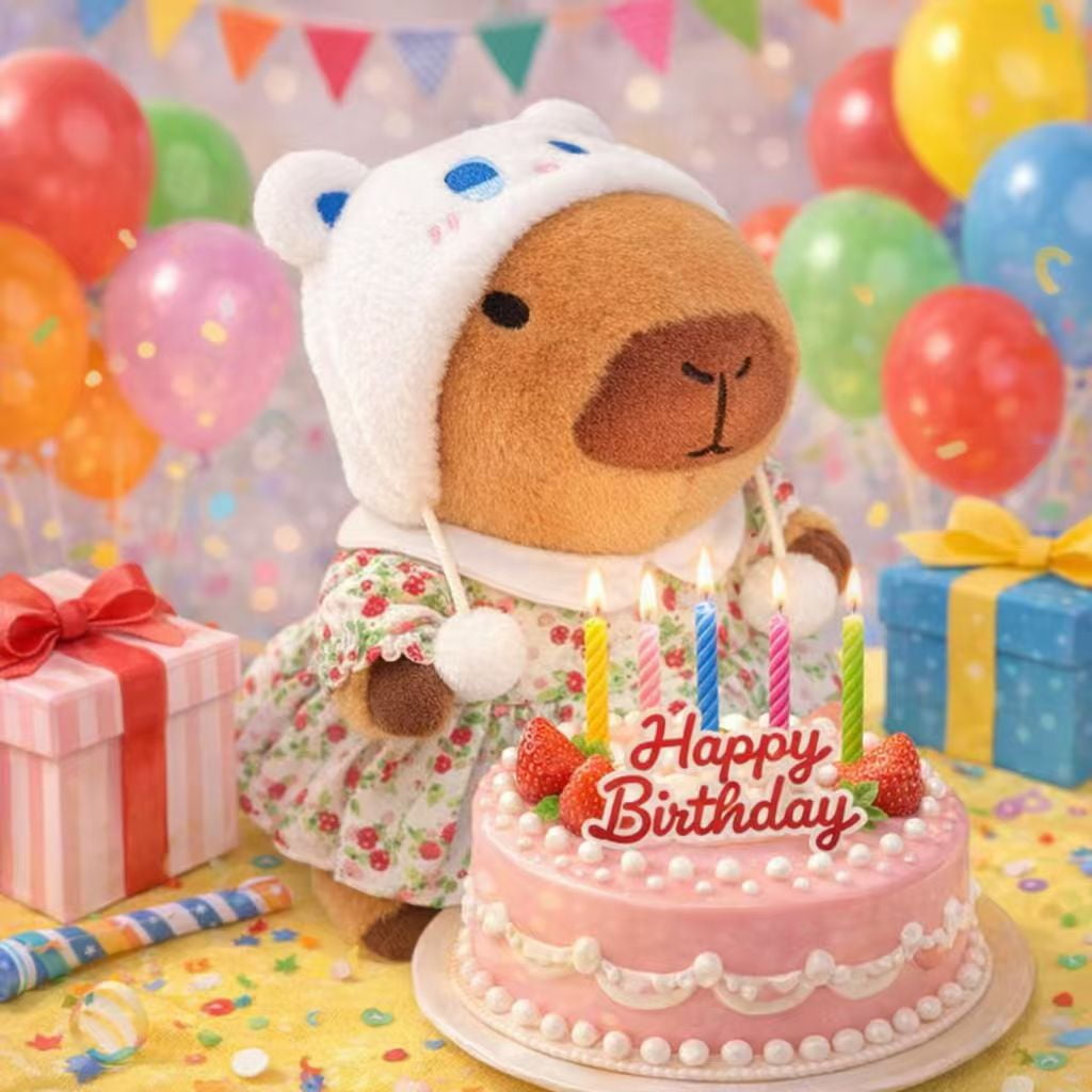 11PCS Plush Dress-Up Clothes & Accessories Set for 10.2 Inch Capybara Stuffed Animal, 4 Hats + 3 Mini Bags + 3 Knit Sweaters + 1 Dress, Mix & Match Outfit Kit