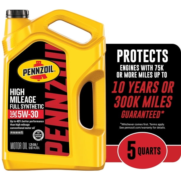 Pennzoil Full Synthetic High Mileage 5w 30 Motor Oil 5 Quart