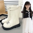 thumbnail image 3 of LYHao Stylish Leather Ankle Boots For Girls Easy Back Zipper Closure Comfortable Winter Footwear For Toddlers And Kids Everyday Casual And Outdoor Wear ,Girls Boots Sizes 3 White(11.5-12 Years), 3 of 6