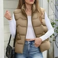 thumbnail image 4 of Xdegoge Plus Size Puffer Vest Women Cropped Lightweight Sleeveless Zip Up Quilted Jackets Packable Warm Winter Coats with Pockets Stand Collar Thermal Padded Coat Outerwear, 4 of 8