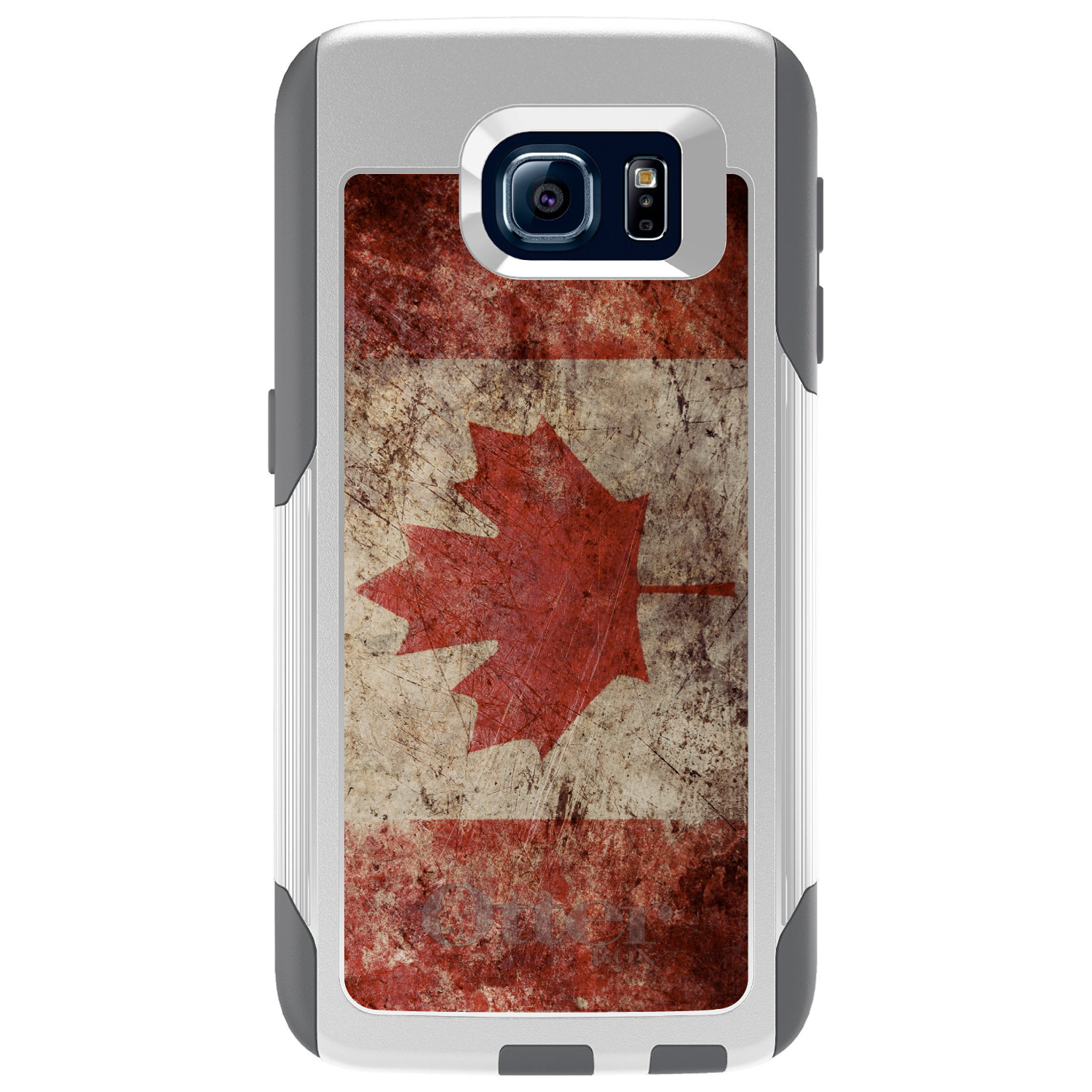 DistinctInk Custom White OtterBox Commuter Series Case for Samsung Galaxy S6...