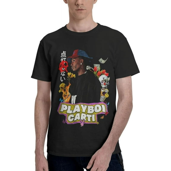 Playboi Rappe Carti Mens Womens Hip Hop Rap Trap Rapper Streetwear Vintage Style T-Shirt Black