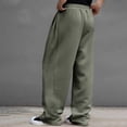 thumbnail image 6 of Domuza Casual Baggy Pants for Men Drawstring Stretch Wide Leg Lounge Travel Pants Streetwear with Pockets Army Green XL, 6 of 6
