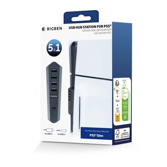 Hub USB NACON Bigben de 5 puertos para PS5 Slim