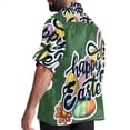 thumbnail image 3 of Easter Font Men's Casual Printed Button Down Short Sleeve Spread Collar Beach Shirts for Summer, Unisex, 3 of 6