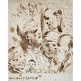thumbnail image 3 of Giovanni Antonio Burrini 15x18 Black Modern Framed Museum Art Print Titled - Study of Heads (1679), 3 of 5