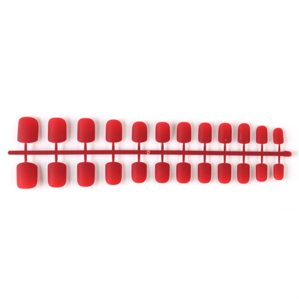 Qarigey 24 piezas de uñas postizas de ataúd esmerilado de cabeza cuadrada DIY uñas acrílicas de estilo francés exquisitas artificiales para amantes Juegos de manicura 7vino tinto Qarigey CE011411-07