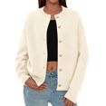 thumbnail image 2 of Suéter PRETTYGARDEN Cardigan de Manga Larga Beige XL, 2 of 6