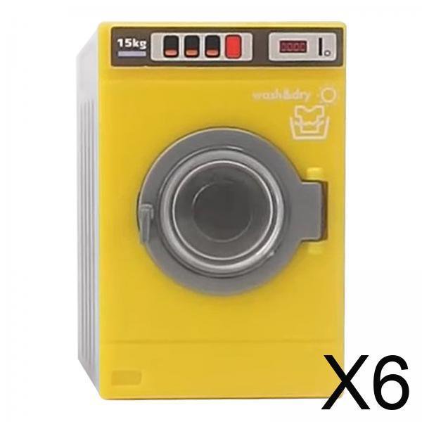 6xCasa De Muñecas Lavadora 1: 12 Aparato Para Regalos De Fiesta Regalo De Vacaciones Amarillo