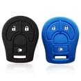 thumbnail image 1 of 2pcs Dobrev 3 Buttons Silicone Smart Key Case Rubber Cover Skin Fob Holder for Nissan Cube Rogue Juke NV200 Versa Note Car Remote Key (Black and Blue), 1 of 3
