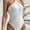 White, variant on MORTTIC Women's Sleeveless Backless Bodysuit, V-Neck Tummy Control Romper, Solid Color Casual Fit
