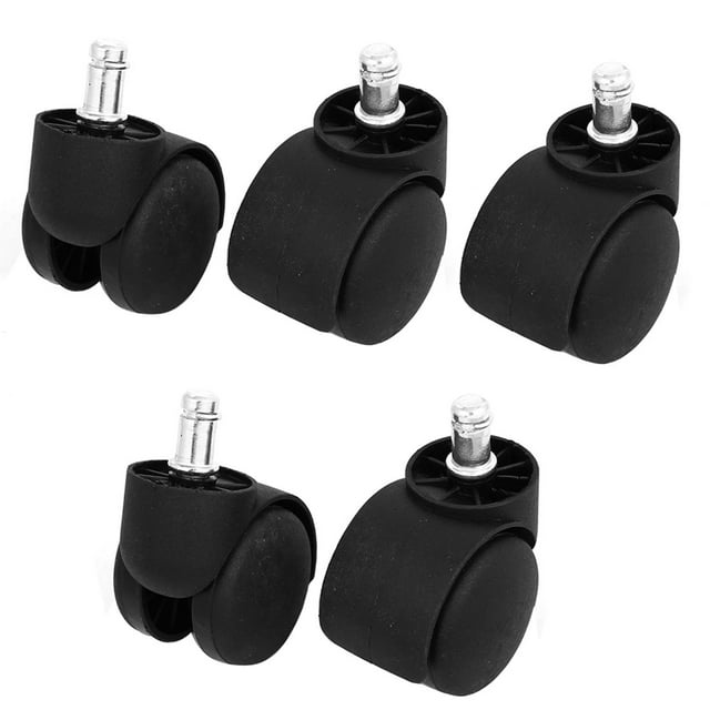 Unique Bargains 11mm x 22mm Grip Ring Stem Chair Swivel Twin Wheel Caster Replacement 5 Pcs