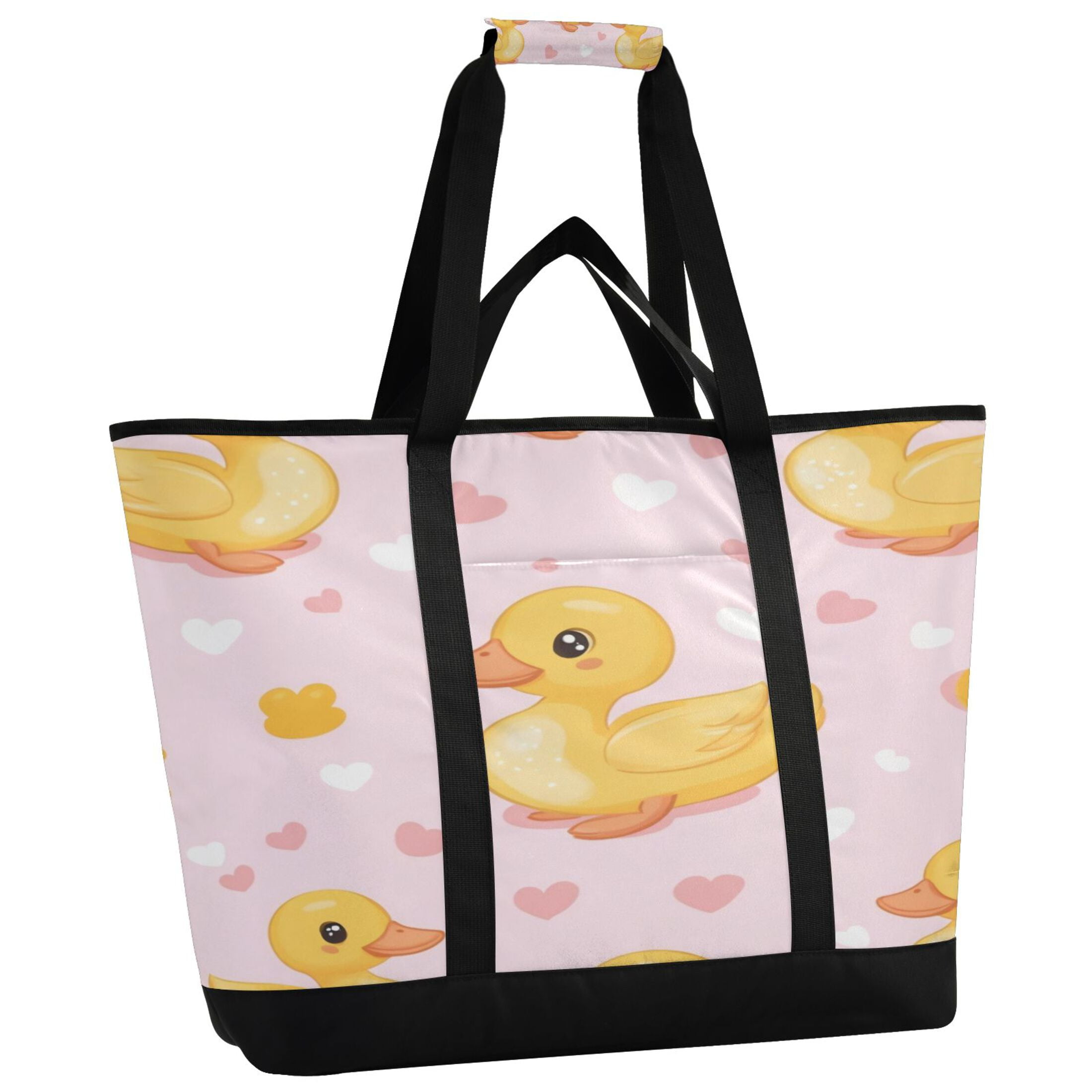 Large Hand-held Ice Pack Picnic Bag Insulation and Refrigeration Suitable for Shopping Picnics and Camping Cute Yellow Duckling