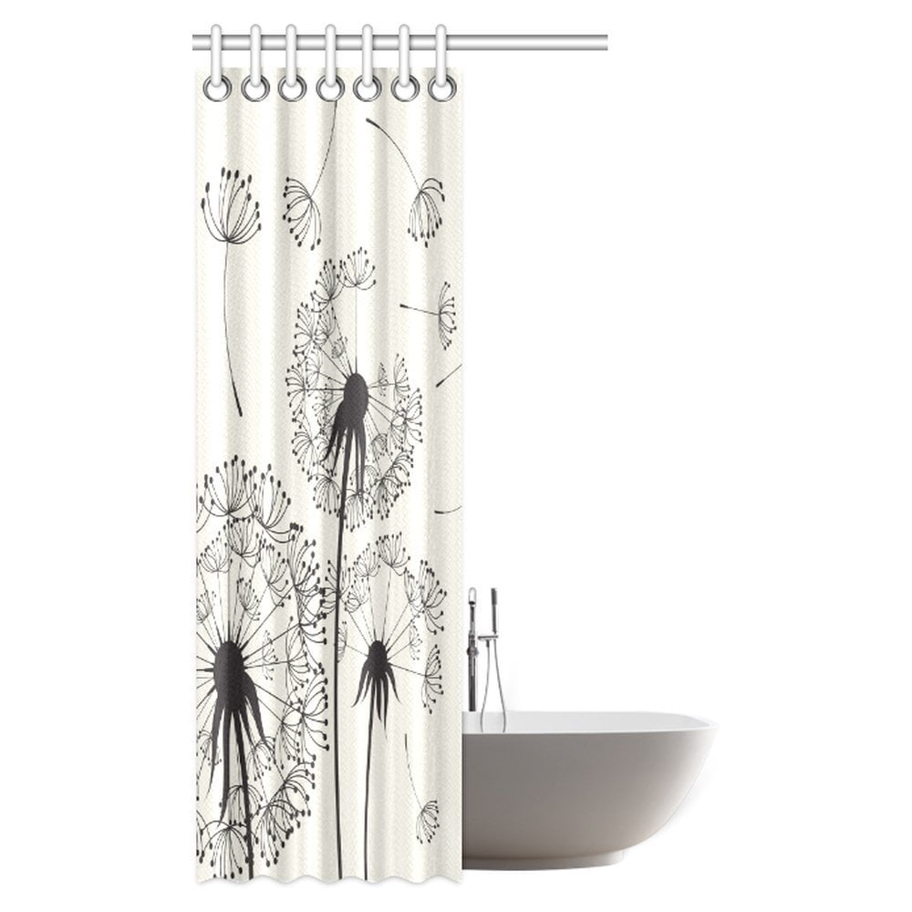GCKG Dandelions Shower Curtain, Flying in the Wind Dandelion Thistle