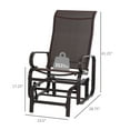 thumbnail image 5 of Outdoor Glider Chair, Gliders for Outside Patio with Smooth Rocking Mechanism and Lightweight Construction for Backyard, Brown, 5 of 5