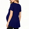 thumbnail image 5 of WAGUTH Women's Nursing Tops for Breastfeeding Double Layer Maternity Shirts Short Sleeve Crew Neck Pregnancy Outfits,Navy,S, 5 of 5