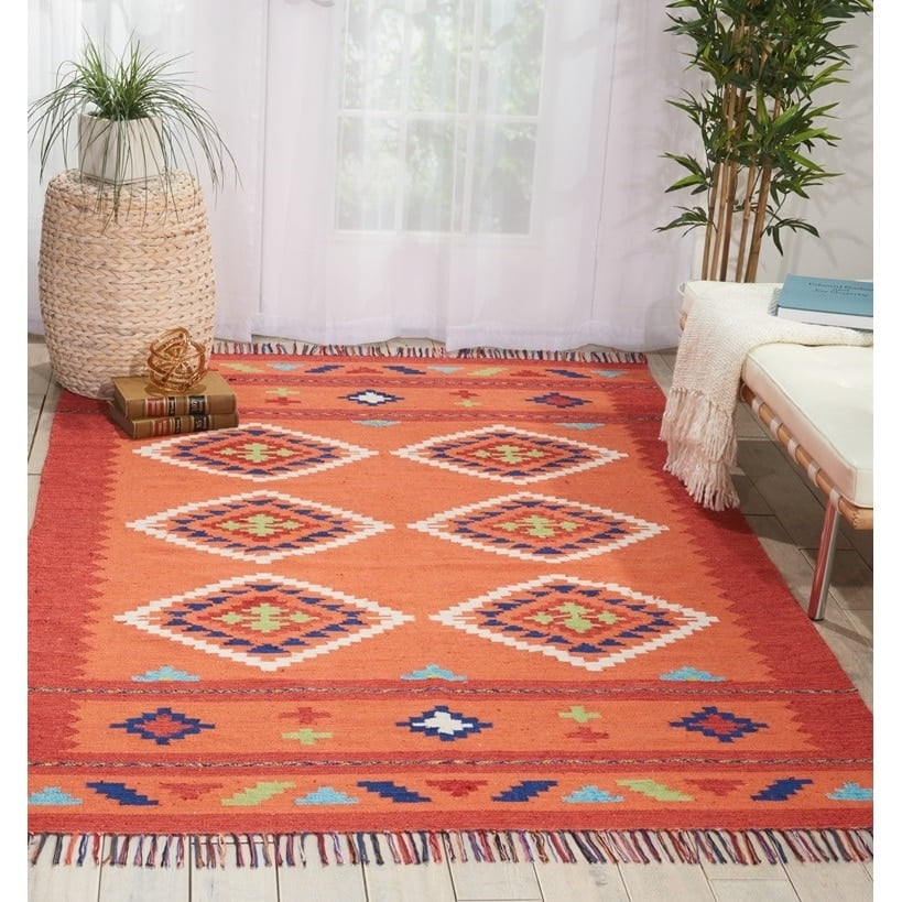Nourison Baja Orange/Red Area Rug