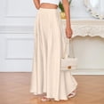 thumbnail image 4 of adaychics Long Satin Skirt High Waisted Flowy Long A Line Pocketed Satin Skirt Trendy Vacation Outfits for Work Party, 4 of 6