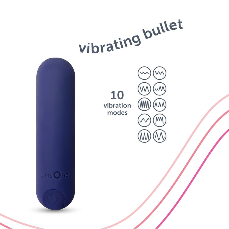 plusOne Vibrating Bullet Soft Touch Massager, 10 Vibration Settings, Waterproof