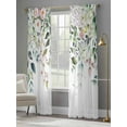 thumbnail image 4 of Green Eucalyptus Leaves Sheer Curtains 84 Inch Length 2 Panels Set, Floral Summer Botanical Watercolor Voile Window Treatment Curtains Sheers Drapes for Bedroom/Living Room/Kitchen 52"x84"x2, 4 of 7