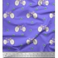thumbnail image 1 of Soimoi Purple Moss Georgette Fabric Bicycle & Floral Transport Fabric Prints By Yard 44 Inch Wide, 1 of 3