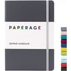 PAPERAGE Dotted Journal Notebook, (Dark Grey), 160 Pages, Hardcover, 5.7” x 8”