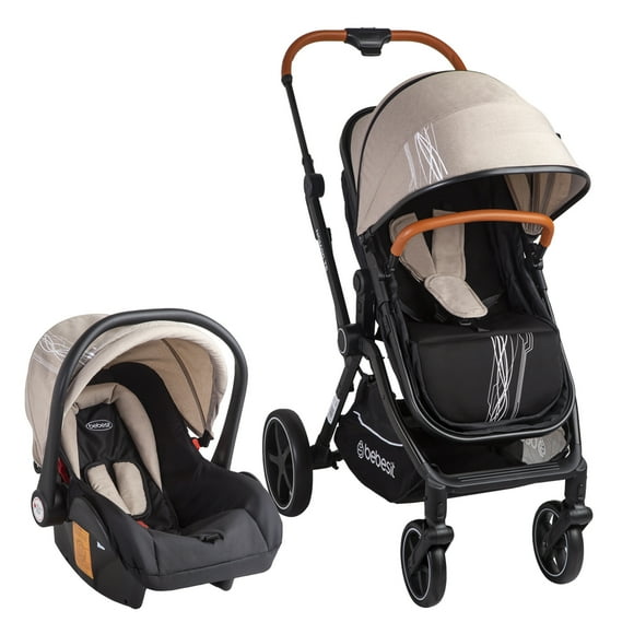Carriola para bebe y Portabebe para auto - Cinturón de 5 puntos - Recién Nacidos o Hasta 15 kg - Compacta y Plegable