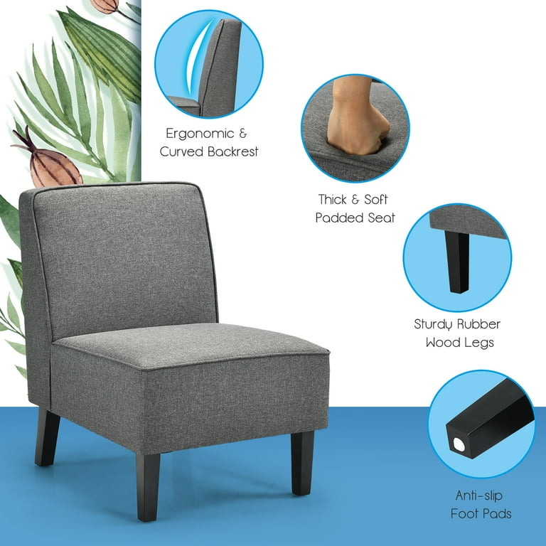 Single Sofa Chair with Extra-Thick Padded Backrest - Costway