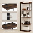thumbnail image 5 of Fnmobe 5-Tier Narrow Book Shelf, Tall Industrial Wood Bookcase, Vintage Storage Rack and Standing Bookshelves Display Rack for Home Office, Living Room, Bedroom, Kitchen, Rustic Brown, 5 of 7