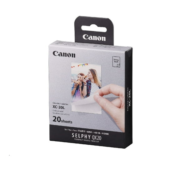 Canon XC-20L Color Ink/Paper Set for SELPHY QX20 Photo Printer, 20 Sheets