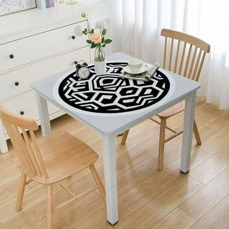 nygtbtfer Round Tablecloth Spill Proof Washable Polyester Football Soccer Ball White and Black Table Cloth Decorative Fabric Table Cover for Dining Table Buffet