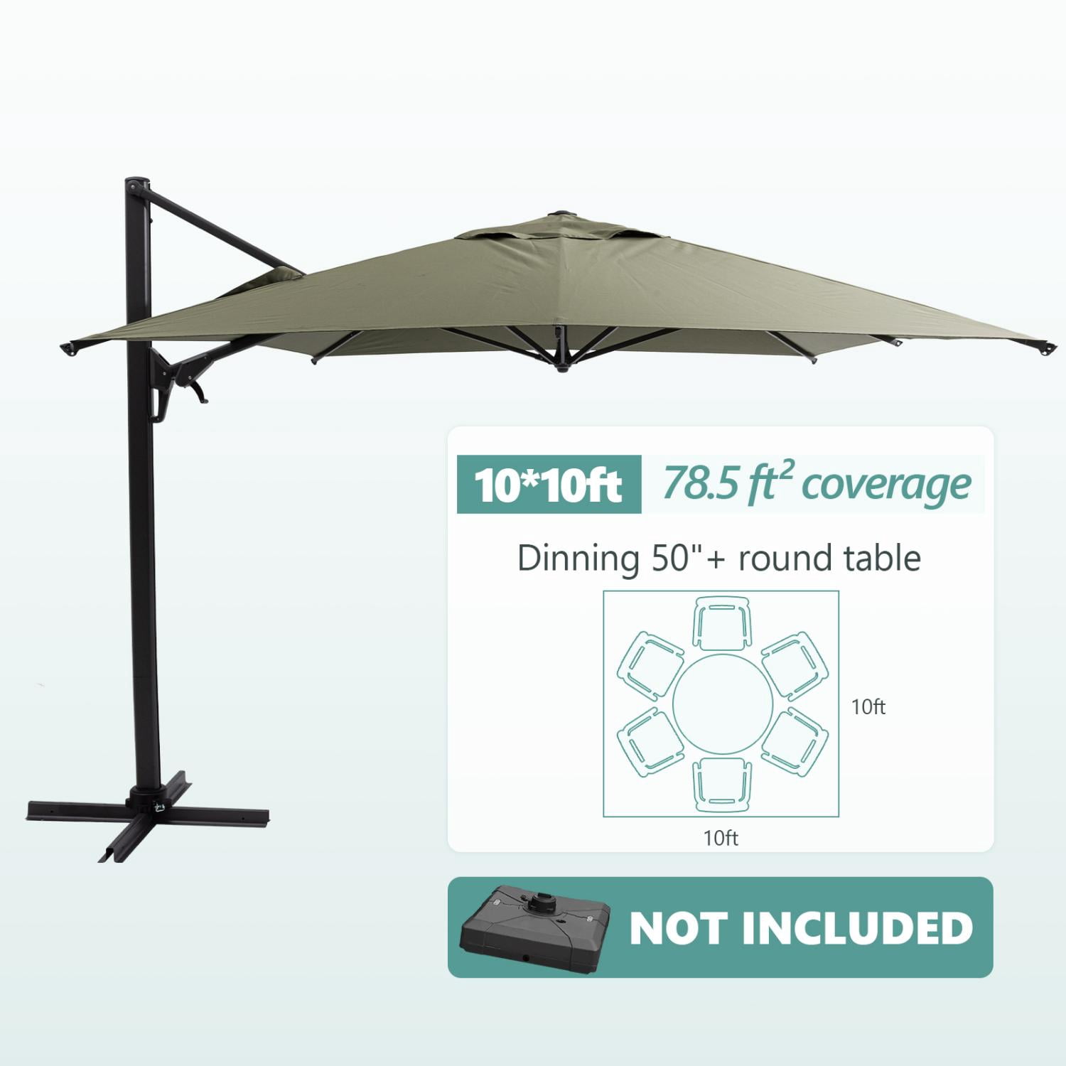 COSIEST 10FT Taupe Double Top Cantilever Outdoor Umbrellas, Large Square Windproof Patio Umbrella for Garden, Deck, Pool