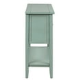 thumbnail image 5 of 36 Inch Modern Console Table with 2 Storage Drawers and Open Bottom Shelf, Wood Storage Cabinet Side Table for Entryway Hallway and Living Room, Green, 36''x13.9''x34.3'', 5 of 7