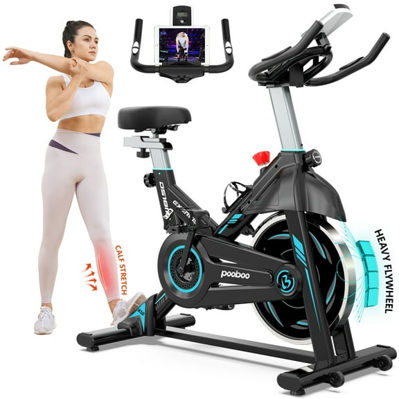 Pooboo Magnetic Exercise Bike Stationary Bike for Home Gym Indoor Cycling Bike w/Comfortable Seat Cushion 350lbs